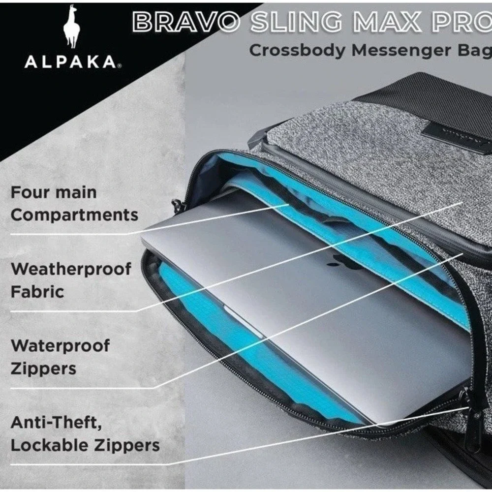 (6)ALPAKA Bravo Sling Max Crossbody Messenger Bag | Anti Theft Backpack